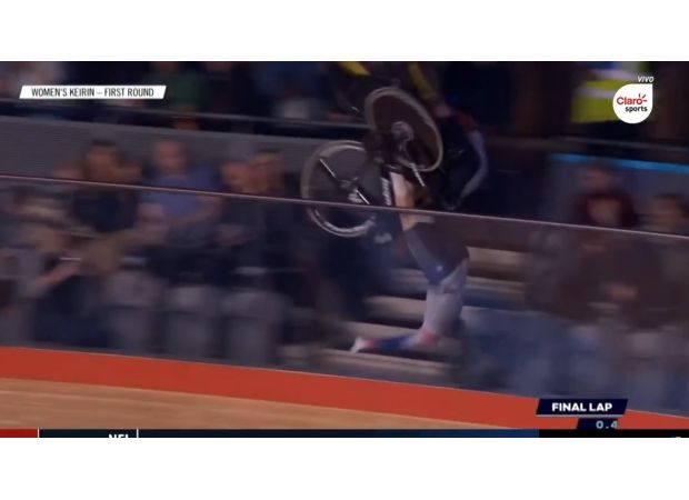 An Olympic champion from Team GB was hospitalized after a bike accident with spectators at high speed.