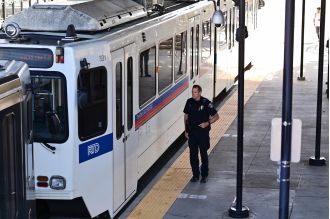 A person riding a scooter was badly hurt when they were involved in an accident with a train operated by the Regional Transportation District in Denver.