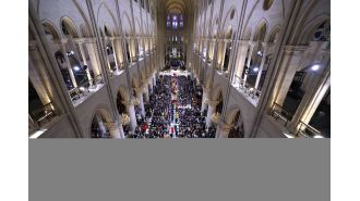 After the 2019 fire, Notre Dame Cathedral held its first mass, with photos capturing the momentous occasion.
