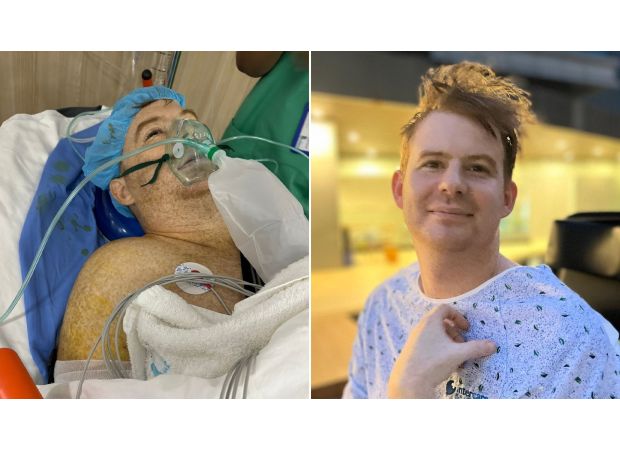 A man fell 50 feet onto concrete but surprisingly sustained only minor injuries.