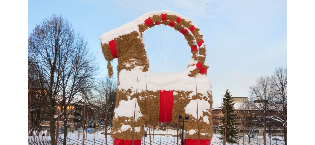 People are continuously attempting to destroy Sweden's enormous Christmas goat.