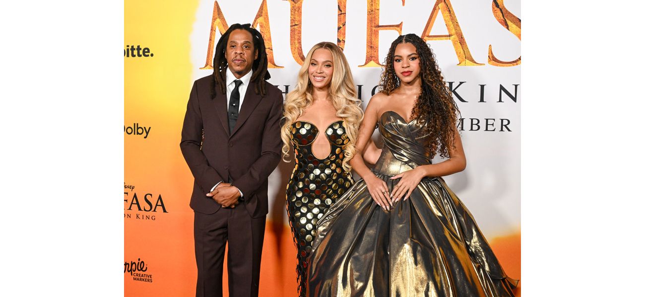 Jay-Z and Beyoncé proudly accompany their daughter, Blue Ivy Carter, to the premiere of The Lion King.