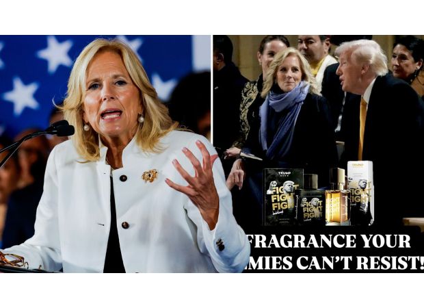 Jill Biden considering legal action against Trump for using her likeness to promote his fragrance.