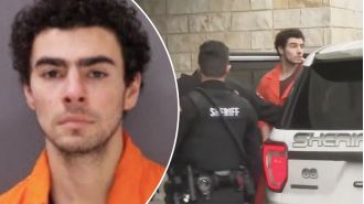 CEO assassin accused of yelling and resisting arrest outside of court.