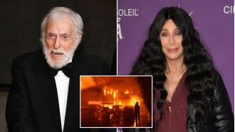 98-year-old actor Dick Van Dyke and singer Cher evacuate their homes as a wildfire ravages an upscale neighborhood in California.