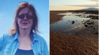 Woman's body discovered after becoming trapped in mud while taking a walk by a river.