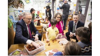The Prime Minister announces a $427 million election pledge to provide significant relief for childcare.