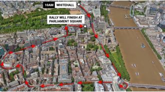 London map displays location of farmers' protest against inheritance tax
