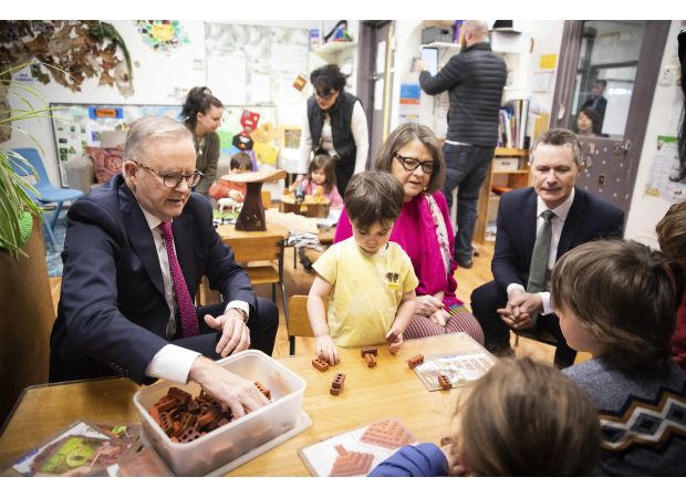 The Prime Minister announces a $427 million election pledge to provide significant relief for childcare.