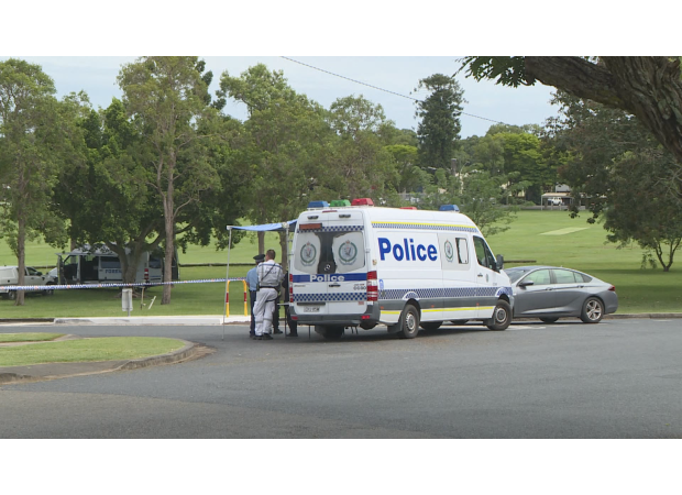 Police shot a man at a park in NSW after he allegedly threatened them with a knife.