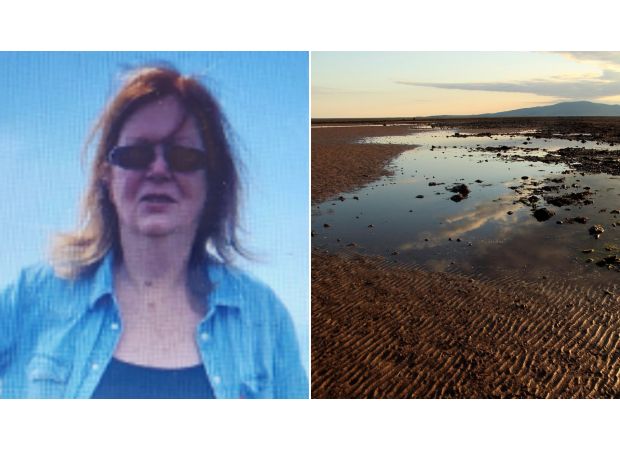 Woman's body discovered after becoming trapped in mud while taking a walk by a river.