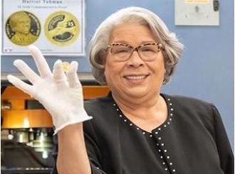 First African American Director of the U.S. Mint introduces special Harriet Tubman coins in silver and gold.