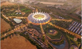 A glimpse into the planned host city for World Cup 2034 in Saudi Arabia, which is yet to be constructed.