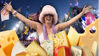 People at Glastonbury are storing cheese like mice because they love it so much.