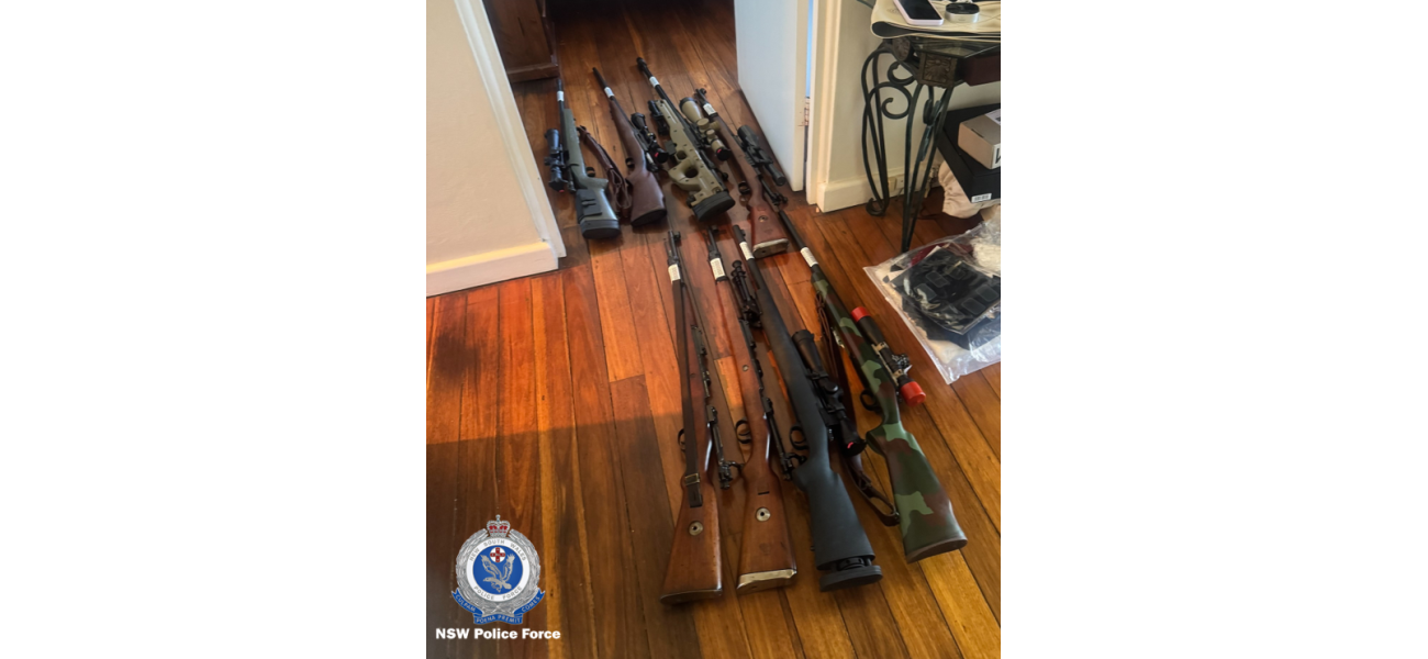 Police confiscated over 70 firearms and other weapons from a residence in north-west Sydney.