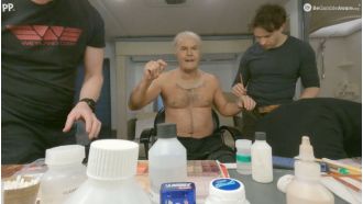 Former EastEnders star, now 47, looks completely different as an elderly character in upcoming project.