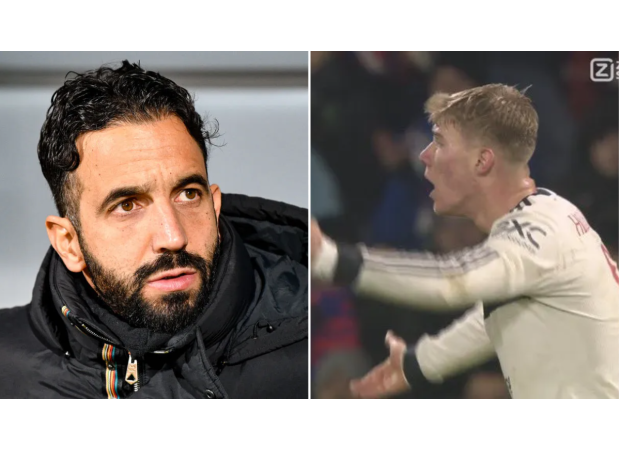 Ruben Amorim responds to dispute between Rasmus Hojlund and Manchester United teammate following Europa League victory.