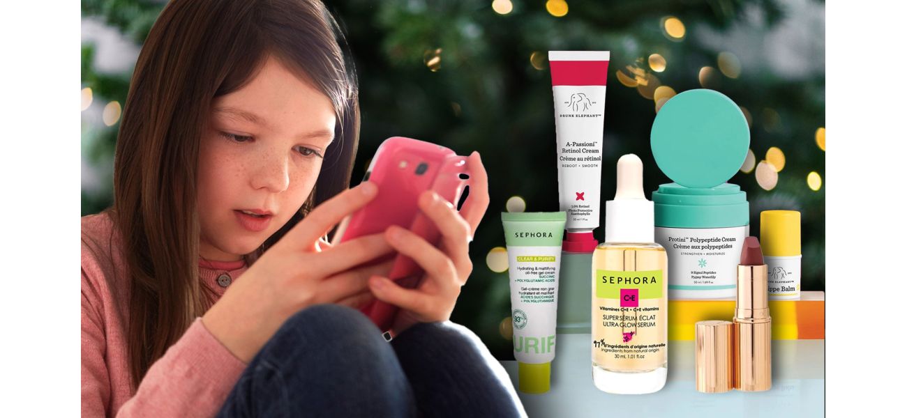 Children are asking Santa for expensive beauty items that total hundreds of of pounds.