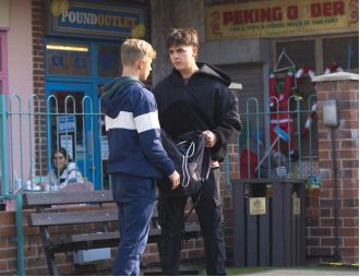 Coronation Street character caught with a knife, confirming previous shock reports.