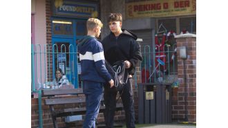 Coronation Street character caught with a knife, confirming previous shock reports.