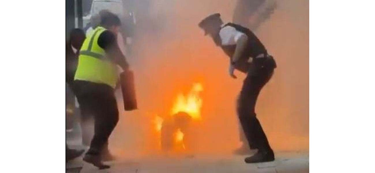 In a dispute with his partner, a man lit himself on fire in front of law enforcement.