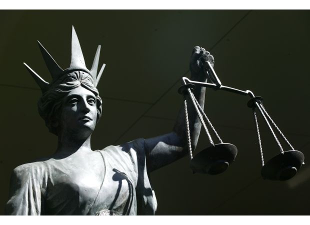 Protester arrested for displaying prohibited flag at rally.