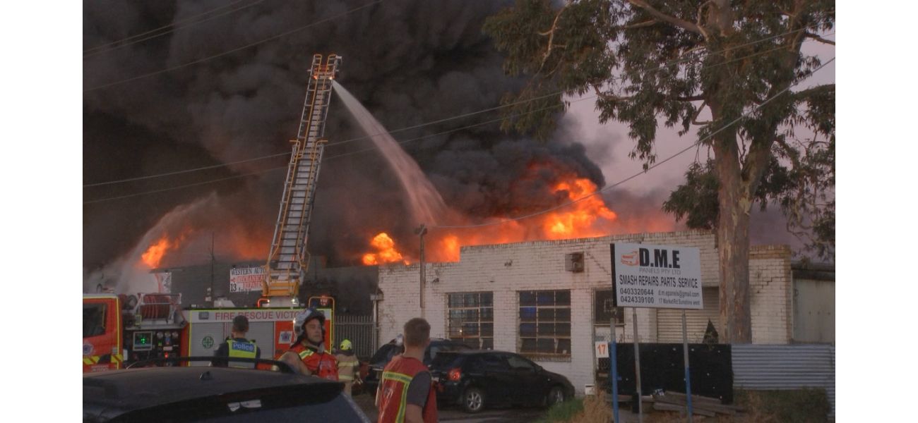 A man is in hospital after a serious fire at a mechanic shop in Melbourne.