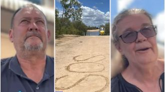 Couple saved from 'crocodile territory' after 72 hours.