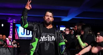 Wrestler gets physical with fan in unscripted incident at live event.