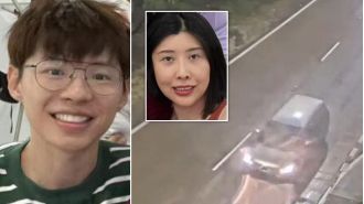 A woman's body discovered wrapped in plastic near large airport, husband unaccounted for.