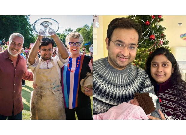 The British Bake Off champion is ecstatic as he shares news of his first child's arrival.