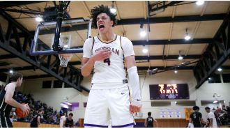 Jasir Rencher's game-winning shot secures a victory for Riordan over Salesian at the Gridley Invitational Tournament.