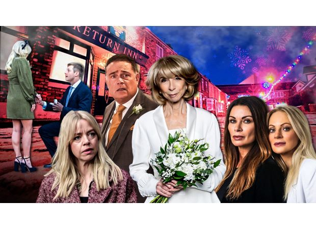 A sneak peek at Coronation Street's Christmas episode shows a character coming back to life and a violent confrontation.