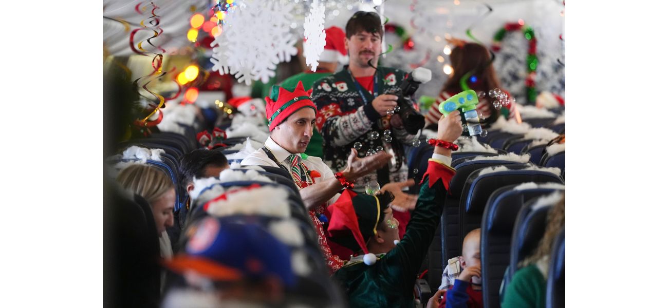 Children are flown to a North Pole experience at a renovated hangar in Denver airport to meet Santa.