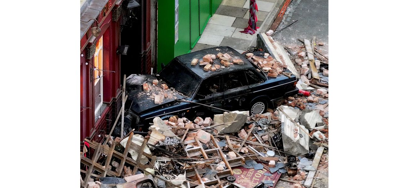 Photos show aftermath of explosion at Queen Vic in EastEnders.