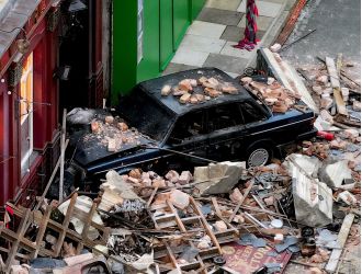 Photos show aftermath of explosion at Queen Vic in EastEnders.