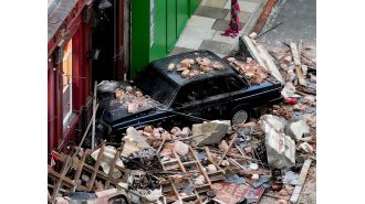 Photos show aftermath of explosion at Queen Vic in EastEnders.