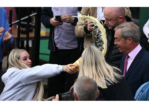 Model on OnlyFans goes to prison for drenching Nigel Farage in a banana milkshake.