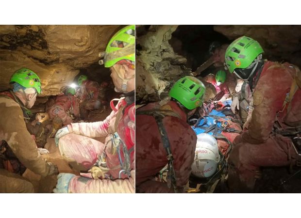 Massive effort to save woman stuck in unknown cave.