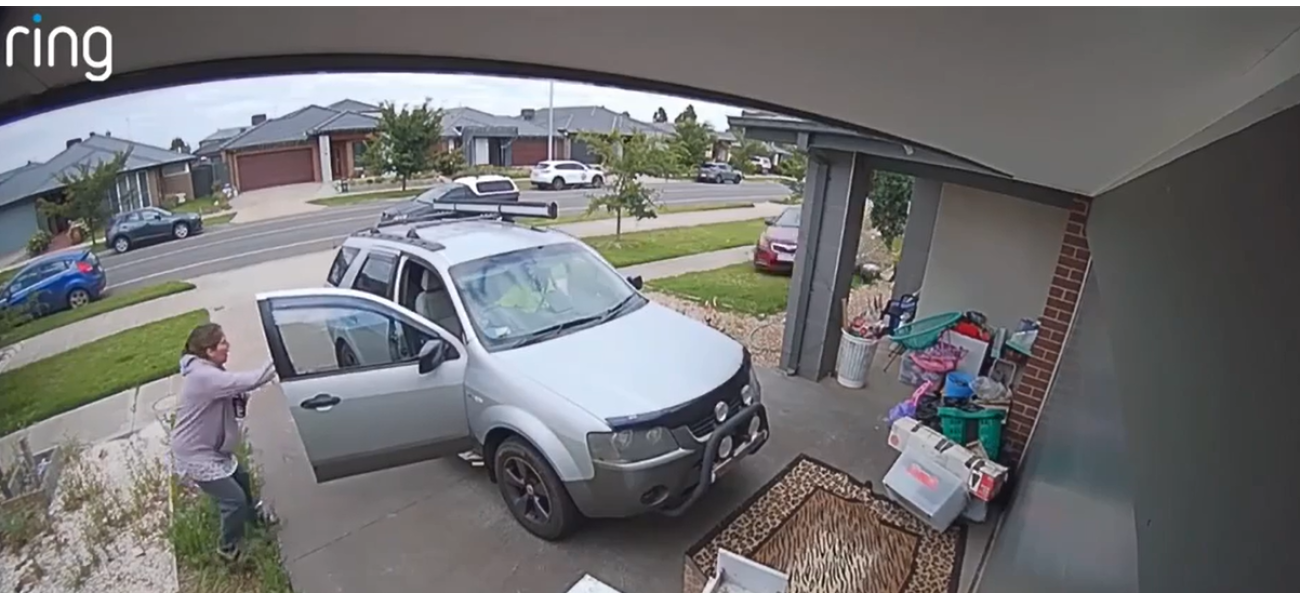 A mother experiences a terrifying incident in her Melbourne driveway while putting her baby into the car.