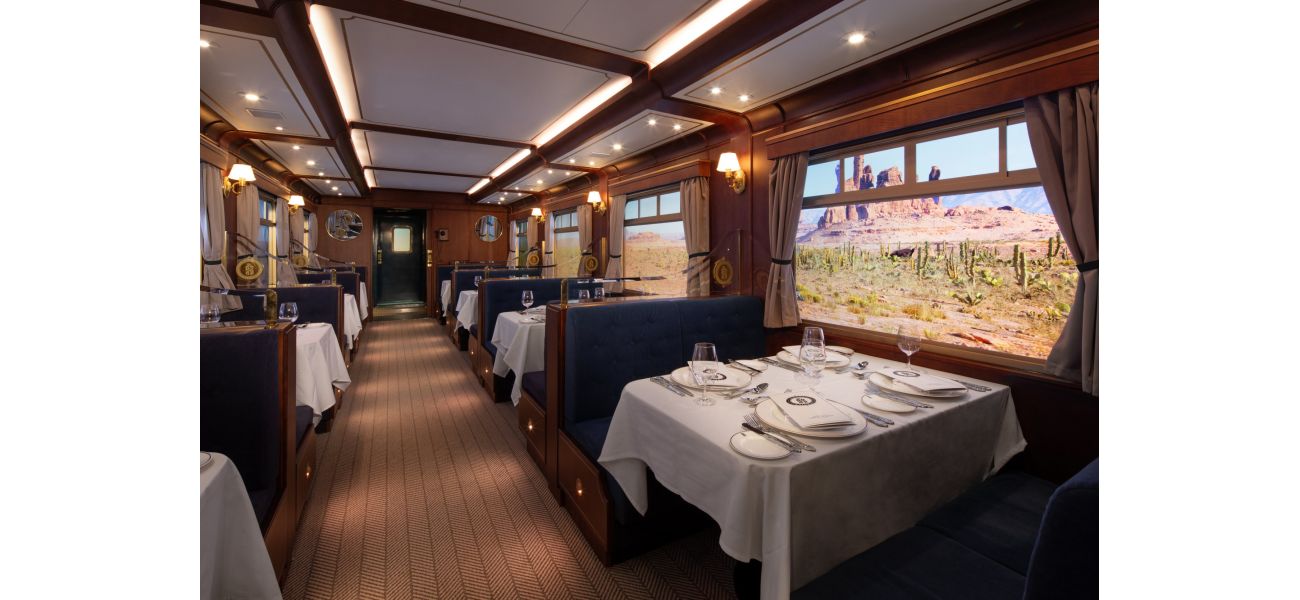 This train-themed restaurant is far from the actual tracks, but still gives off the vibe.