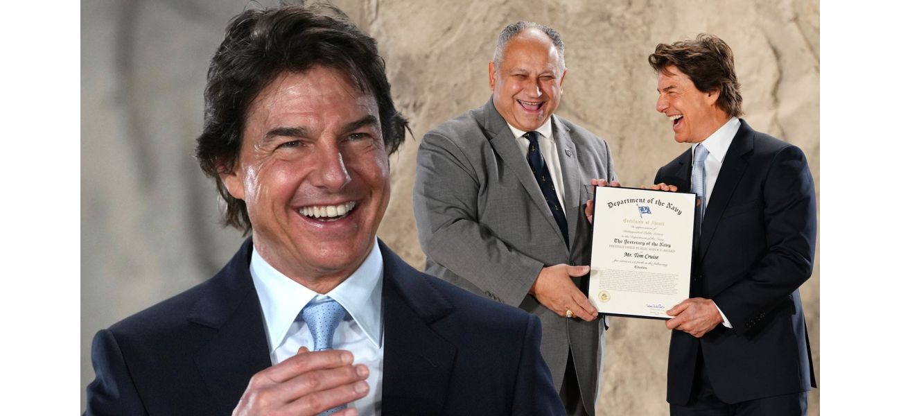 Tom Cruise received a surprise military honor for his blockbuster movie, leaving him feeling overwhelmed.