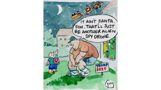 A cartoon by Guy Venables in the Metro newspaper.