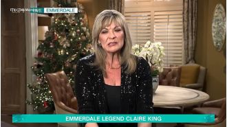 Claire King wants to reveal a big twist in Emmerdale involving the character Kim Tate, but fears facing consequences.