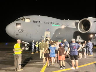 150 Australians rescued by RAAF from Vanuatu following destructive earthquake.