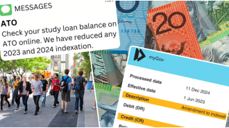 Students receive loans, get money in bank.