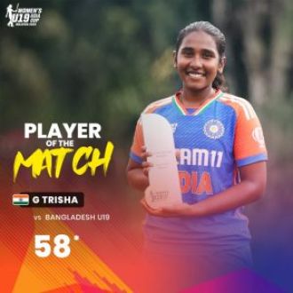 Trisha scored fifty as India beat Bangladesh by 8 wickets in Women's U19 Asia Cup.