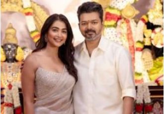 Actress Pooja Hegde starts new filming period for Thalapathy 69.