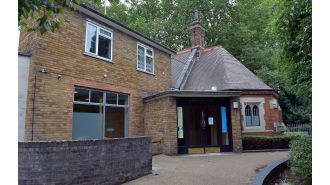An elderly person died when a man crashed through a café skylight and landed on them.
