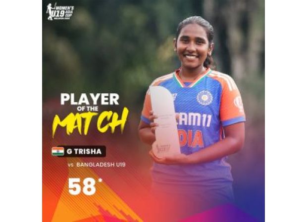 Trisha scored fifty as India beat Bangladesh by 8 wickets in Women's U19 Asia Cup.